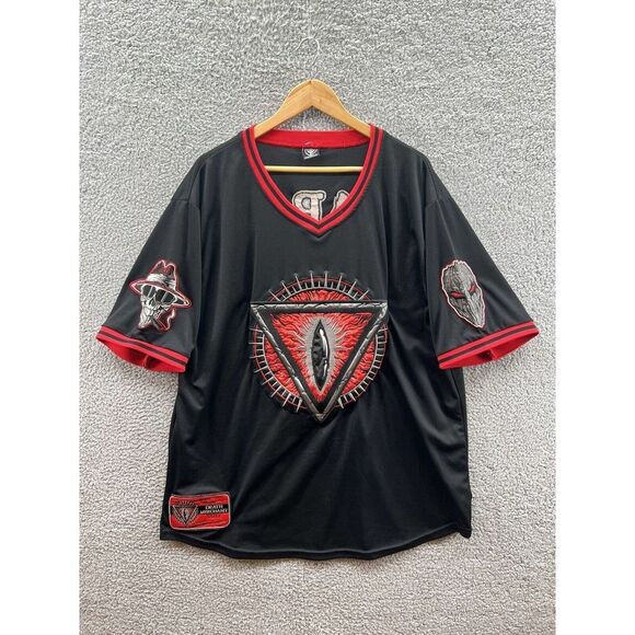 Authentic Mobstyle Death Merchant Cult Cabal #3 Black Red Jersey Size XL